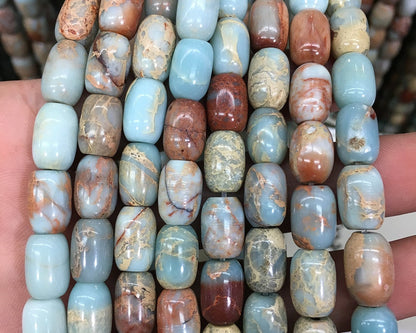 Impression Jasper Barrel Beads 12mm 14mm 16mm 18mm 20mm 15''