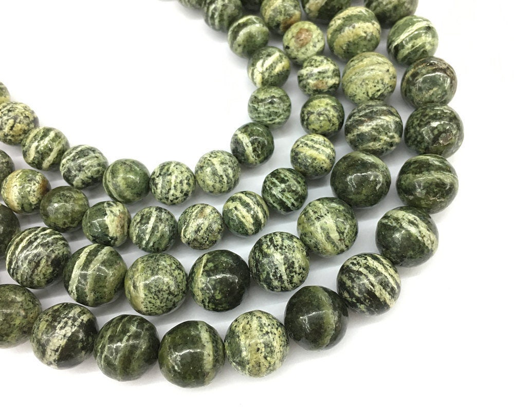 Green Zebra Jasper Beads 6mm 8mm 10mm 12mm 15''