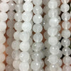 White Jade Faceted Beads 6mm 8mm 10mm 15''