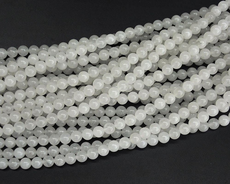 Perles de jade blanc 4 mm 6 mm 8 mm 10 mm 12 mm 15''
