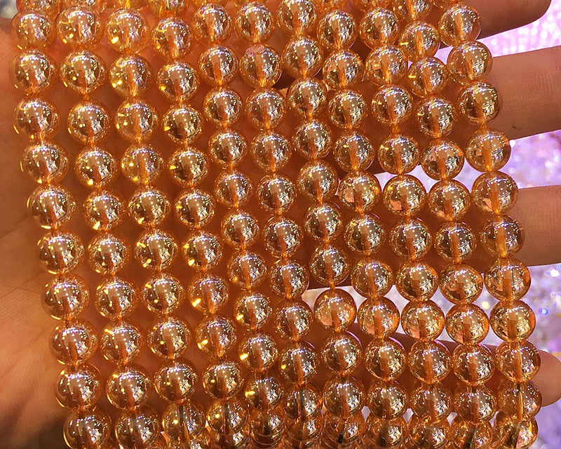 Champagne Crystal Quartz Beads 4mm 6mm 8mm 10mm 12mm 15''