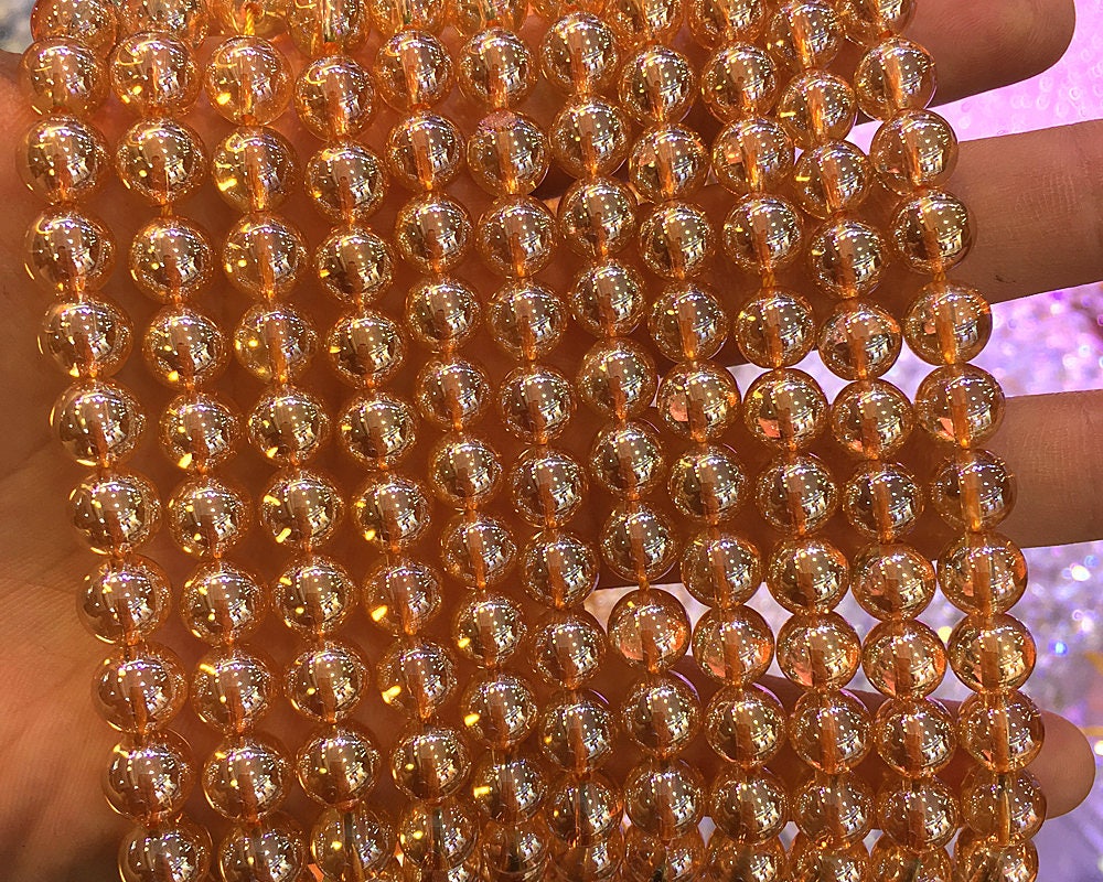Champagne Crystal Quartz Beads 4mm 6mm 8mm 10mm 12mm 15''