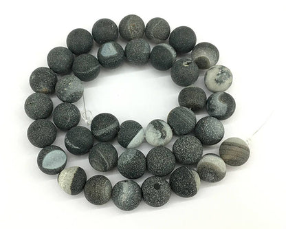 Druzy Agate Matte Beads 8mm 10mm 12mm 15''
