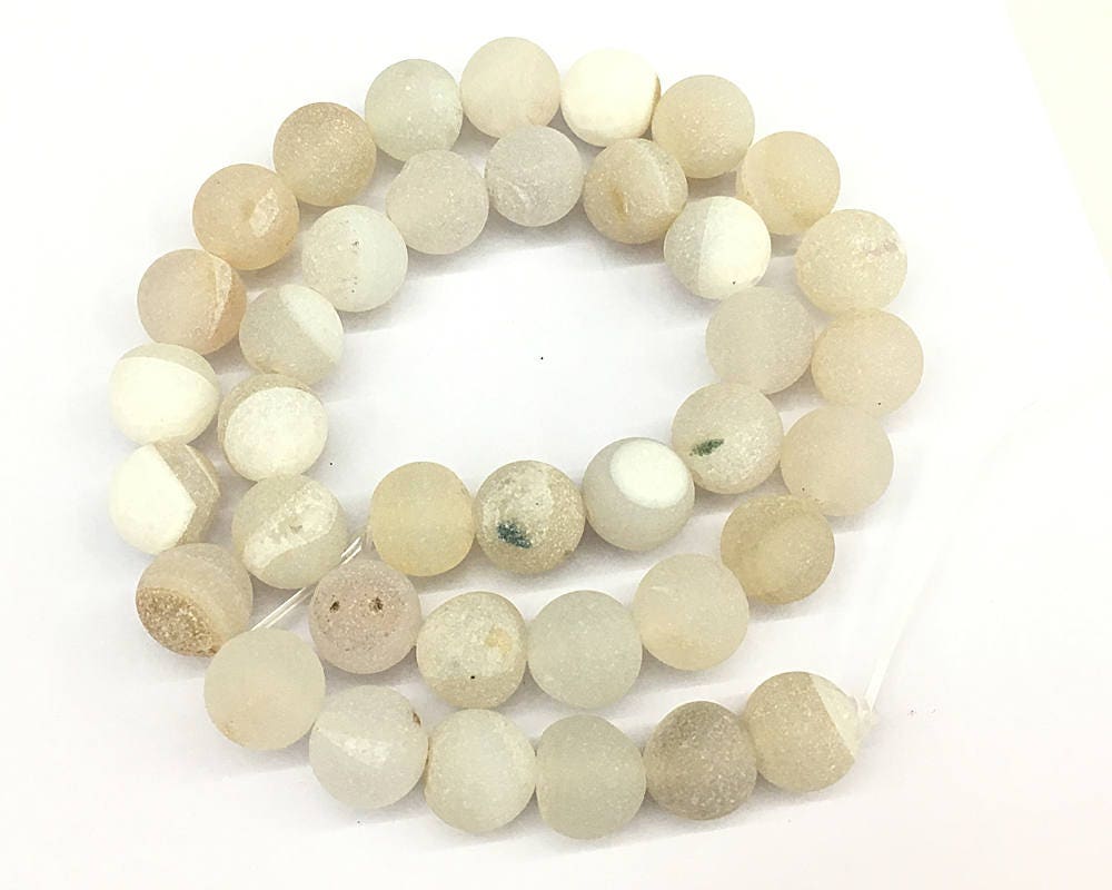 Druzy Agate Matte Beads 8mm 10mm 12mm 15''
