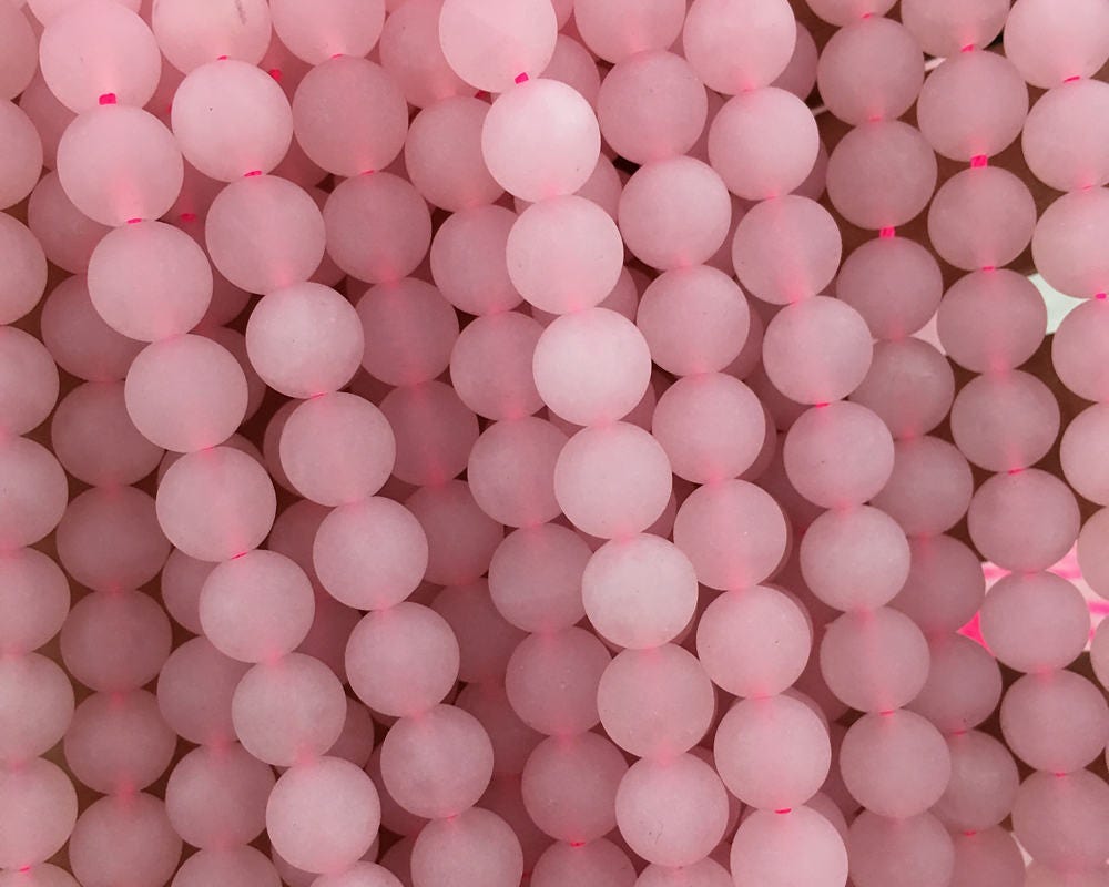Rose Quartz Matte Beads Natural Gemstone Beads 6mm 8mm 10mm 15''