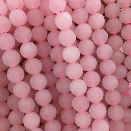 Rose Quartz Matte Beads Natural Gemstone Beads 6mm 8mm 10mm 15''