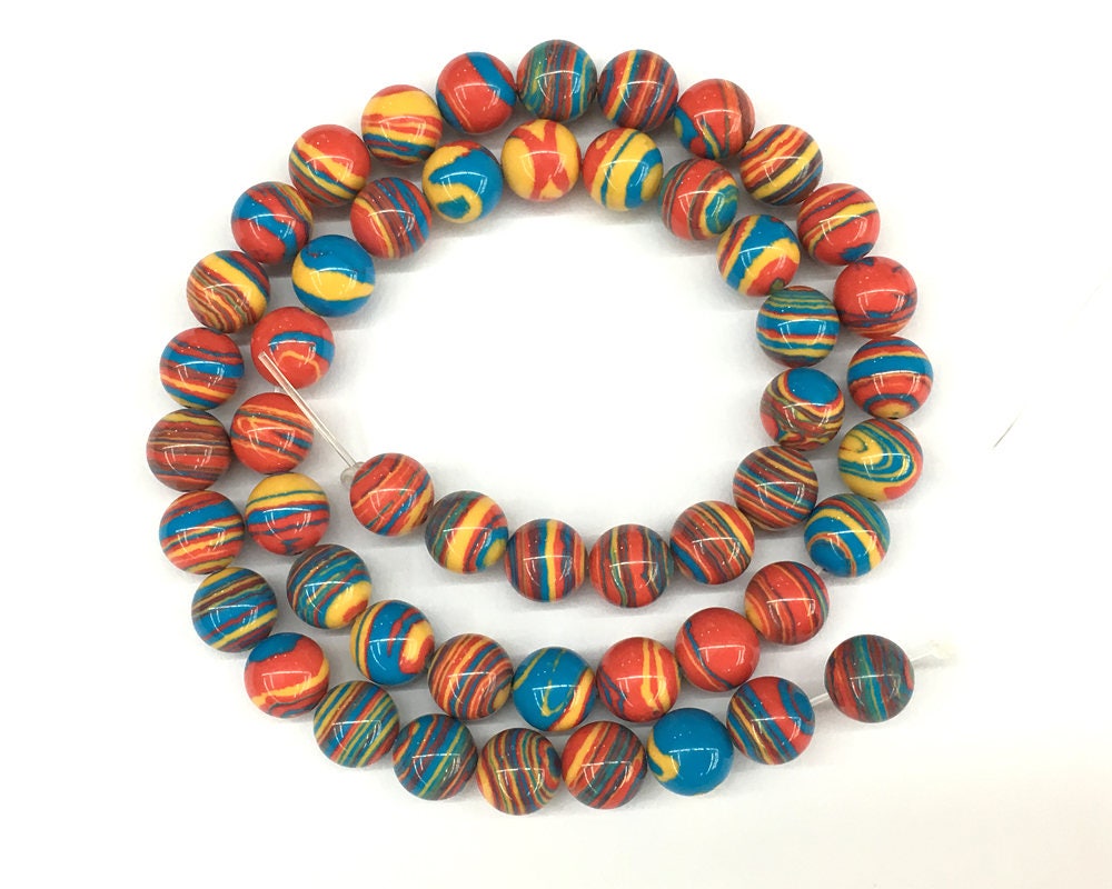 Red Yellow Blue Malachite Beads  4mm 6mm 8mm 10mm 12mm 15''