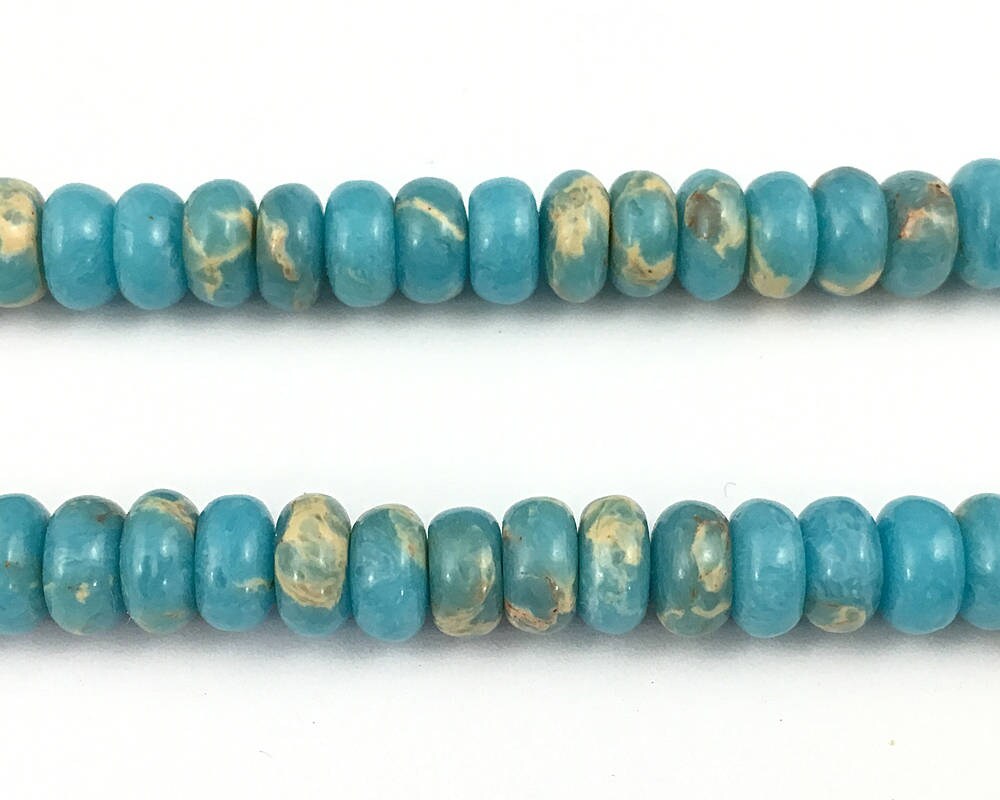 Blue Sea Sediment Jaspe Rondelle Beads 3x6mm 15''