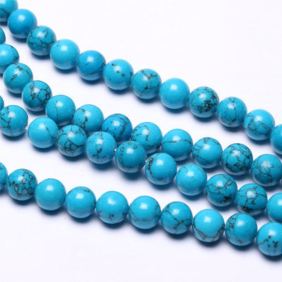 Blue Howlite Turquoise Beads 4mm 6mm 8mm 10mm 12mm 15''