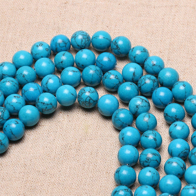 Blue Howlite Turquoise Beads 4mm 6mm 8mm 10mm 12mm 15''