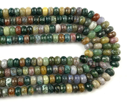 5x8mm Indian Agate Rondelle Faceted Beads  15''