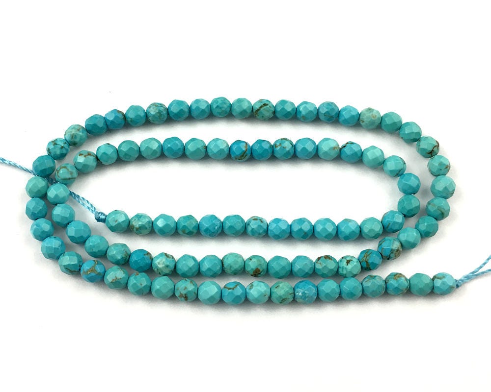 Blue Howlite Faceted Beads 4mm 6mm 8mm 10mm 12mm 15''