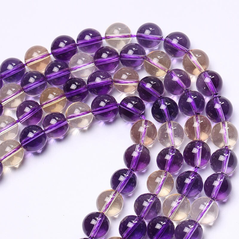 Amethyst Citrine Beads Gemstone Beads  6mm 8mm 10mm 12mm 15''
