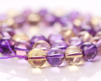 Amethyst Citrine Beads Gemstone Beads  6mm 8mm 10mm 12mm 15''