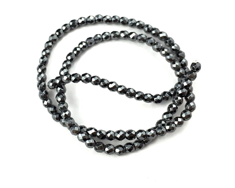 Magnetic Hematite Faceted Beads 2mm 3mm 4mm 6mm 8mm 10mm 15''