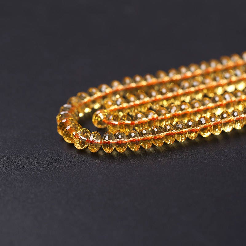 Citrine Rondelle Faceted Beads 5x8mm 15''