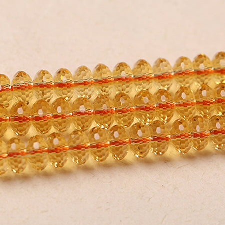 Perles à facettes en citrine rondelle 5x8 mm 15''