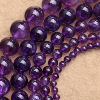 A Amethyst Beads Natural Gemstone Beads 4mm 6mm 8mm 10mm 12mm 15''