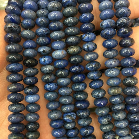 Perles en pierre rondelle de dumortiérite bleue 5x8 mm 15''