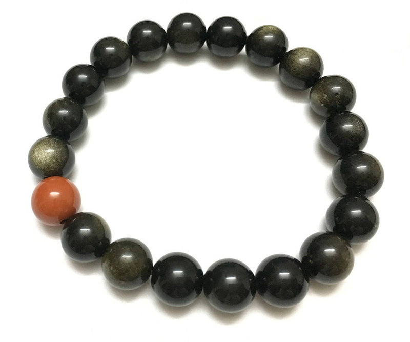 Armbånd med obsidianguld 7''