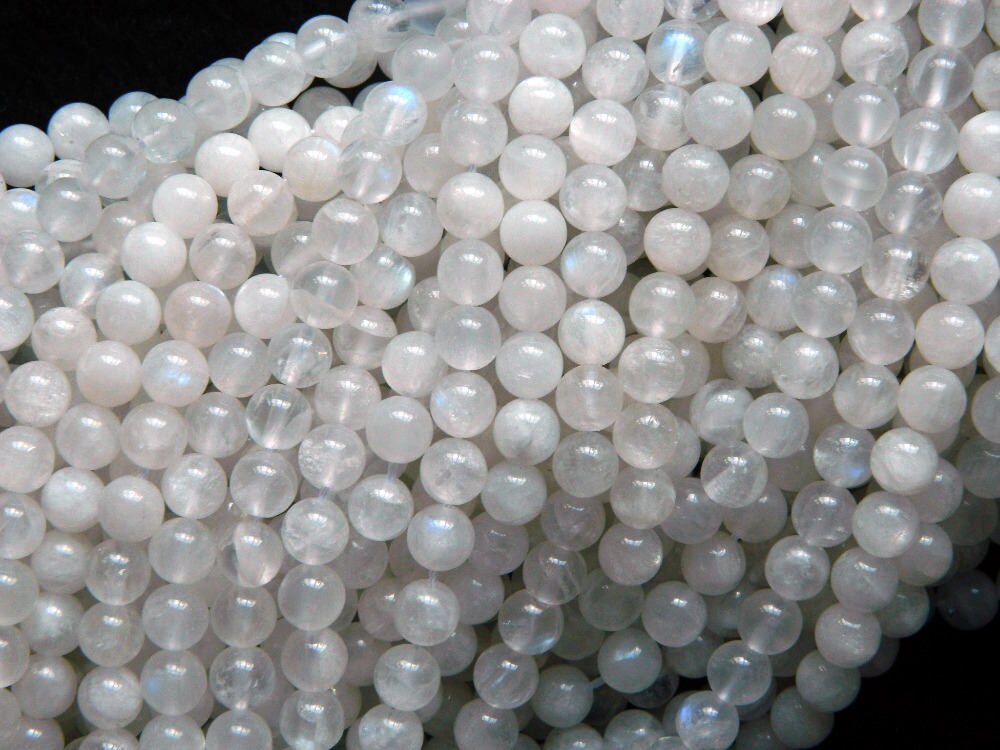 White Moonstone Beads  4mm 6mm 8mm 10mm 12mm 15''