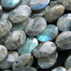 Perles ovales à facettes en labradorite 10x14mm 12x16mm 13x18mm 15''