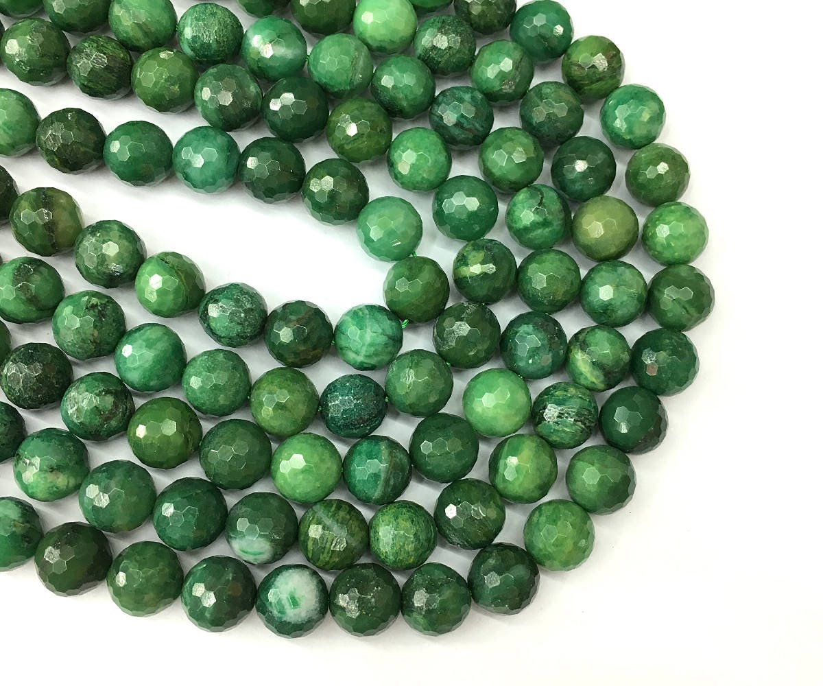 African Jade Faceted Beads 6mm 8mm 10mm 15''