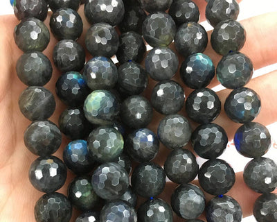 Dark Labradorite Faceted Beads 6mm 8mm 10mm 15''