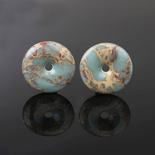 Sea Sediment Jasper Donut Pendant  25mm 30mm 35mm 40mm 1 pc