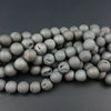 Silver Druzy Agate  6mm 8mm 10mm 12mm 14mm 15''