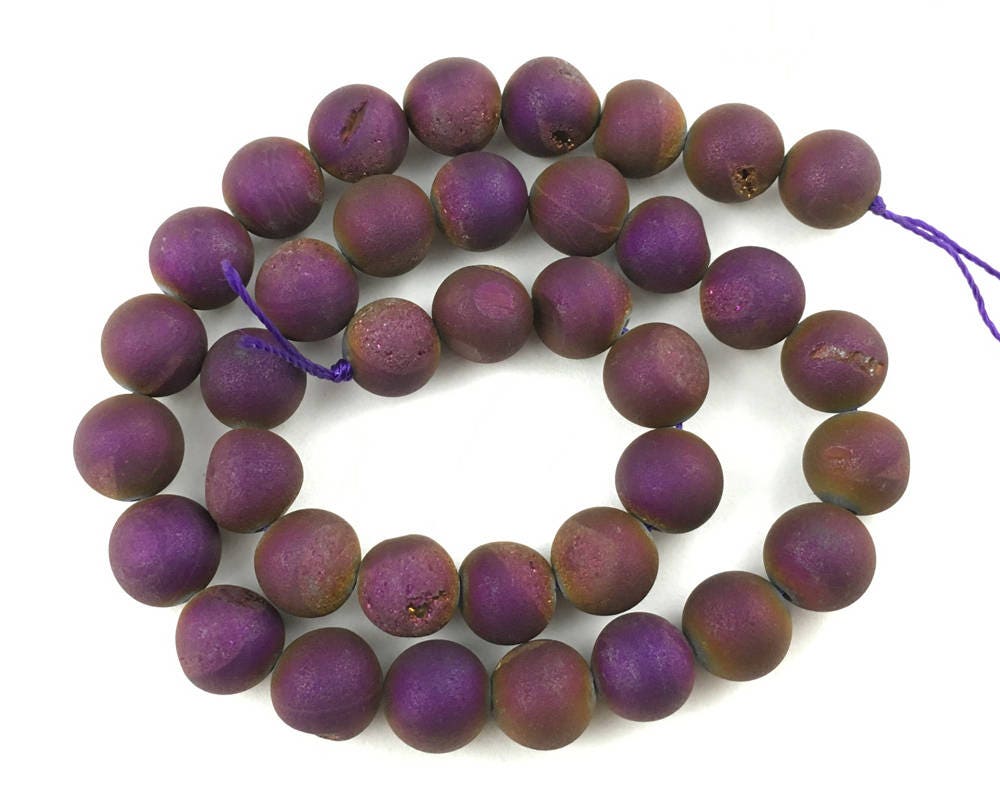 Purple Druzy Agate 6mm 8mm 10mm 12mm 14mm