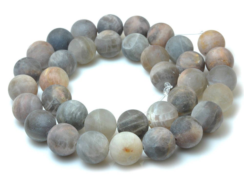 Gray Sunstone Matte Beads 6mm 8mm 10mm 12mm 15''