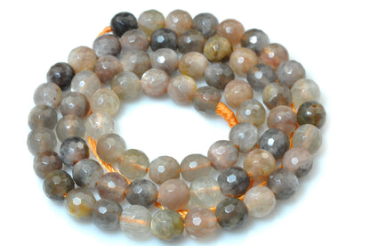 Gray Sunstone Faceted Beads  6mm 8mm 10mm 12mm 15''