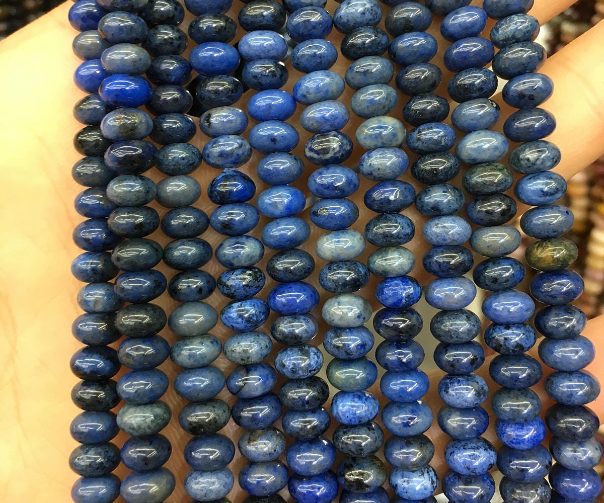 Perles de pierre rondelles dumortiérite 4x6mm 15''