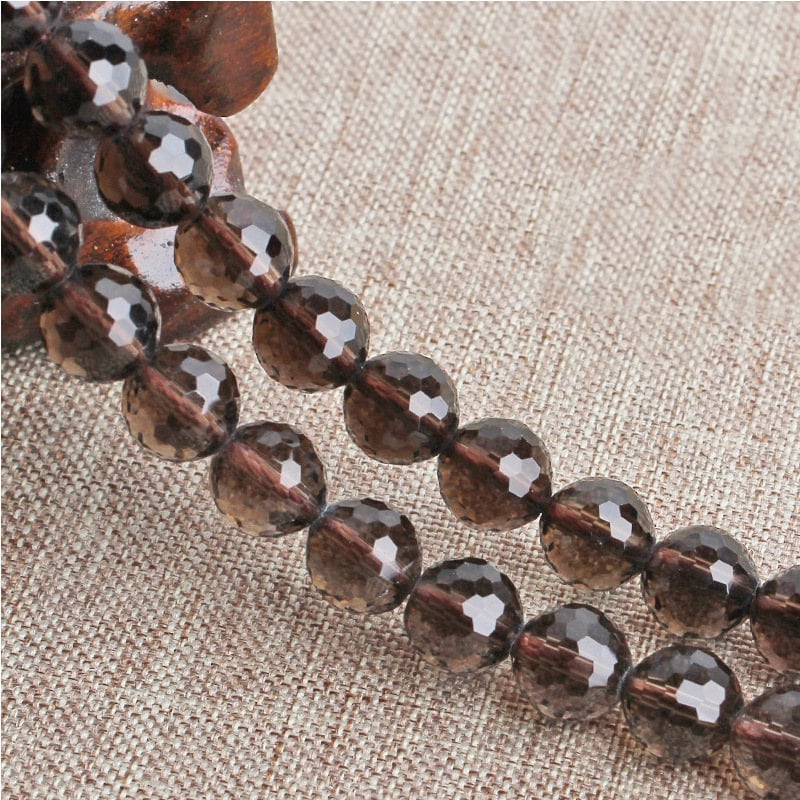 Smoky Quartz Faceted Beads 6mm 8mm 10mm 15''