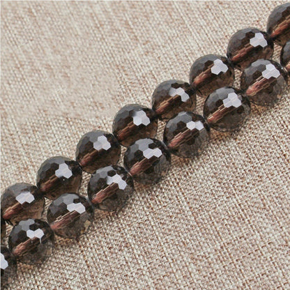Smoky Quartz Faceted Beads 6mm 8mm 10mm 15''