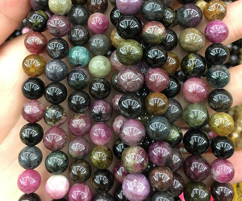 AA Rainbow Tourmaline Beads 6mm 8mm 10mm 15''