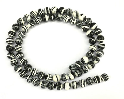Black White Malachite  4mm 6mm 8mm 10mm 12mm 15''