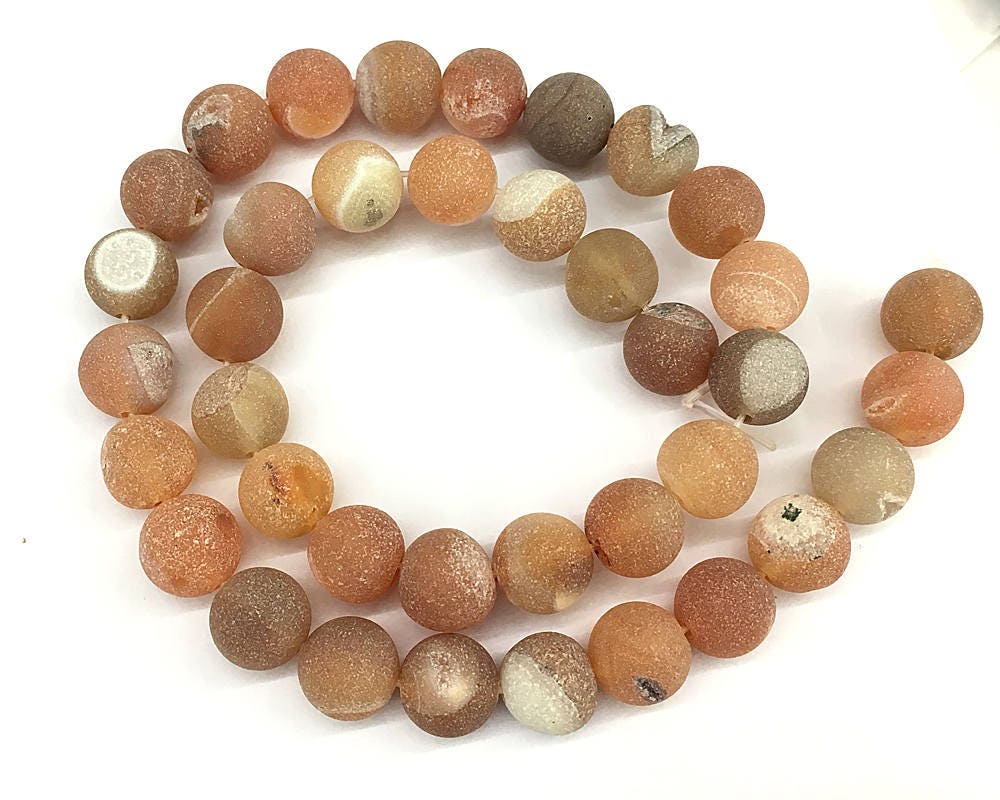 Druzy Agate Matte Beads 8mm 10mm 12mm 15''