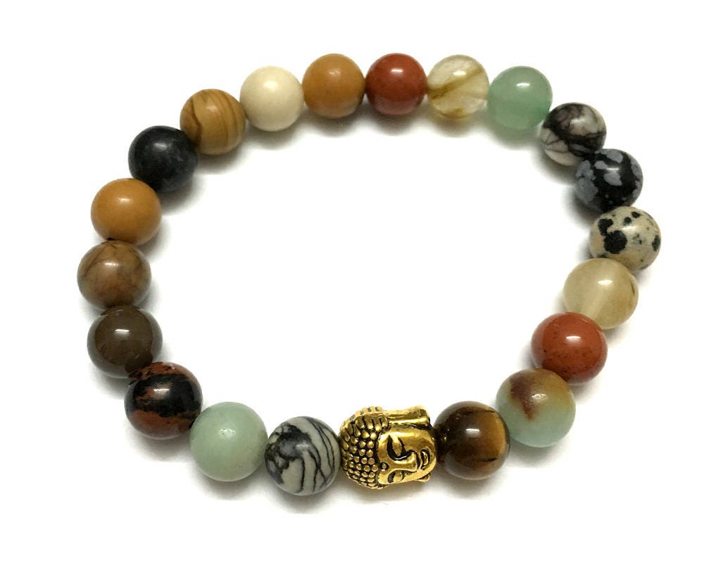 Stone Beads Bracelet 8mm 7''