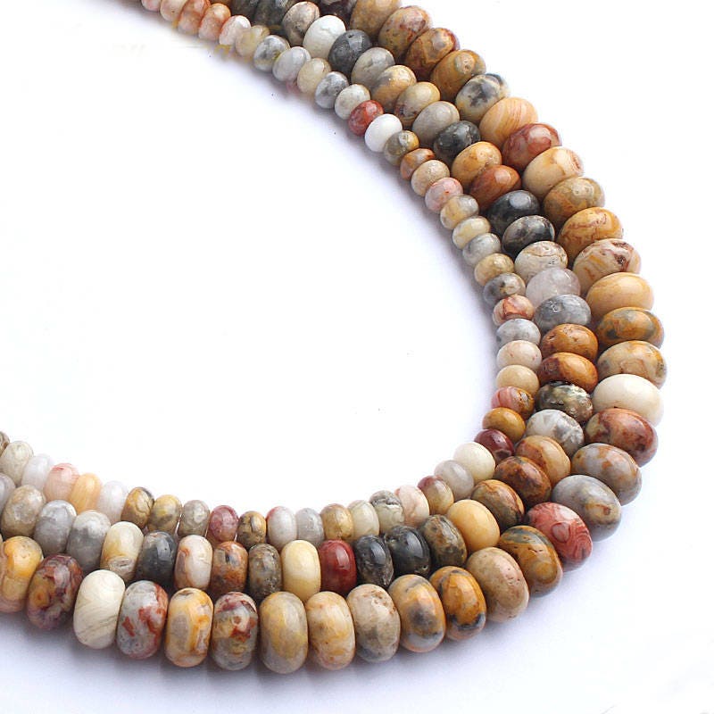 Crazy Agate Rondelle Beads 4x6mm 5x8mm 6x10mm 15''