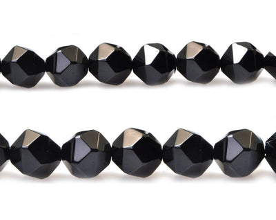 Black Onyx Nugget Faceted Beads Natural Gemstone Beads 6mm 8mm 10mm 15''