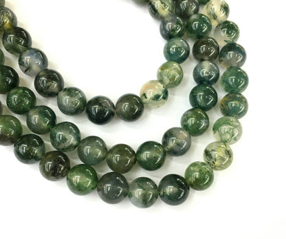 Genuine Moss Agate Beads 6mm 8mm 15''