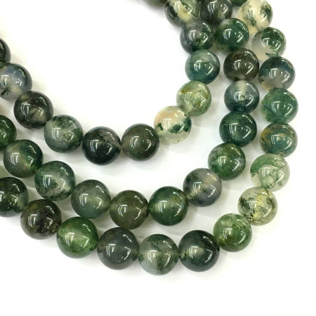 Perles d'agate mousse véritables 6 mm 8 mm 15''