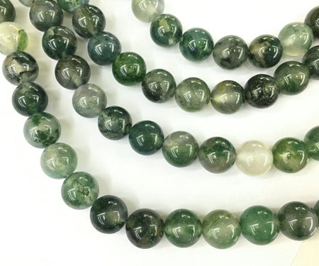 Genuine Moss Agate Beads 6mm 8mm 15''