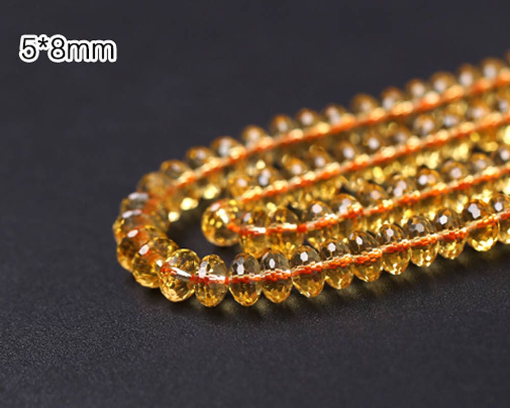 Citrine Rondelle Faceted Beads 5x8mm 15''