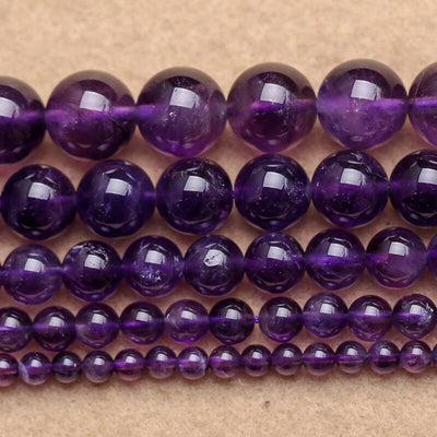 A Amethyst Beads Natural Gemstone Beads 4mm 6mm 8mm 10mm 12mm 15''