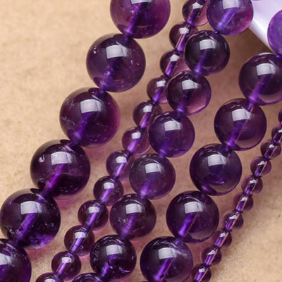 A Amethyst Beads Natural Gemstone Beads 4mm 6mm 8mm 10mm 12mm 15''