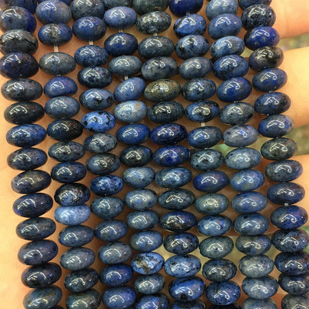 Perles en pierre rondelle de dumortiérite bleue 5x8 mm 15''