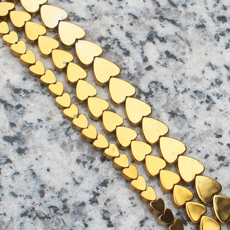 Hematite Heart Beads 4mm 6mm 8mm 15''